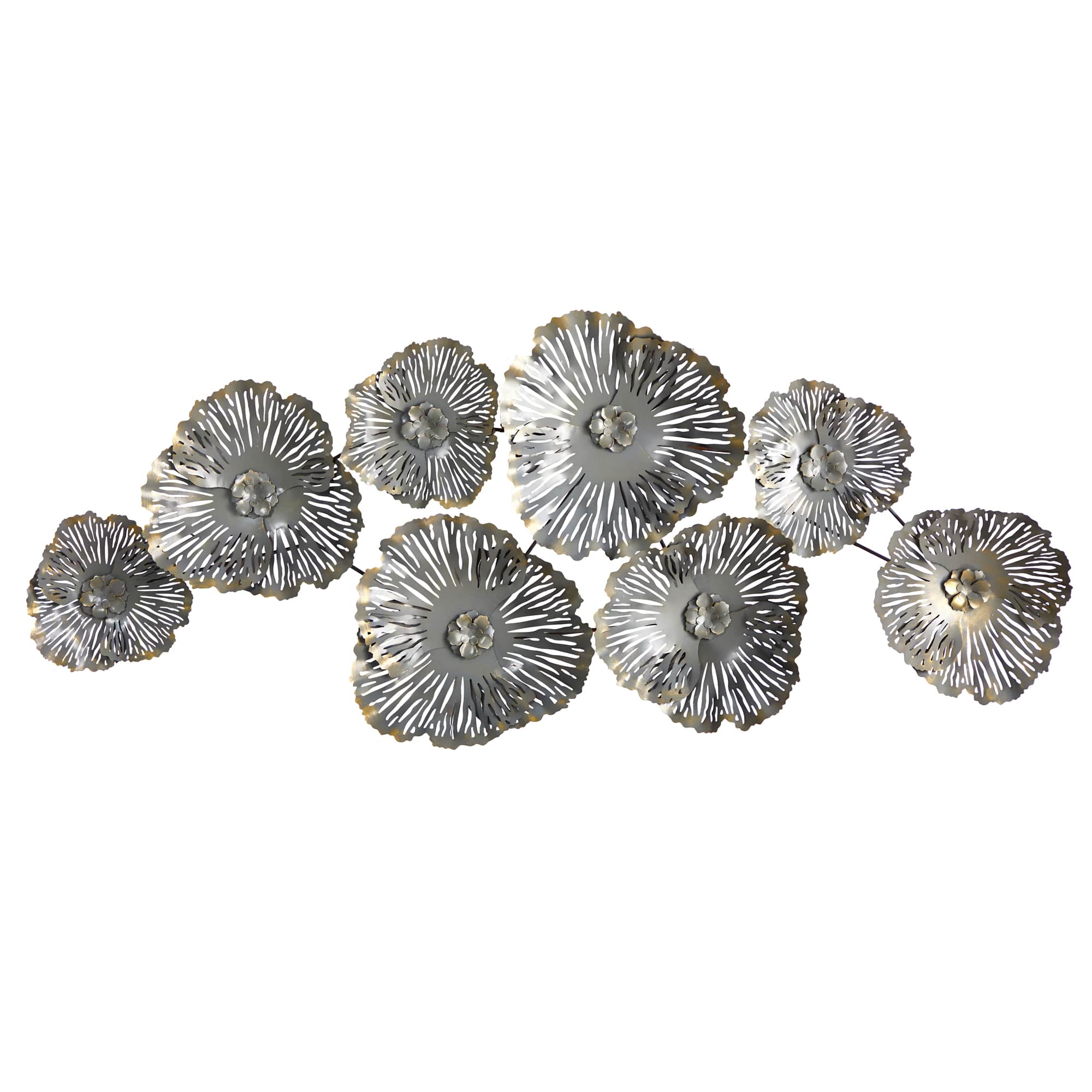 5ft. x 2ft. Floating Metal Floral Wall Art Decor